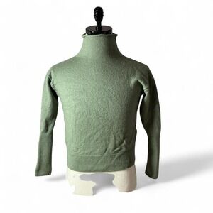 Wilfred Merino Wool‎ Free Mock Neck Sweater Green Long Sleeve Knit Top Preppy